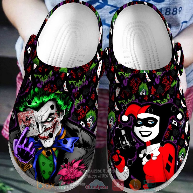 Personalized Joker and Harley Quinn Card custom Crocband Clog 1