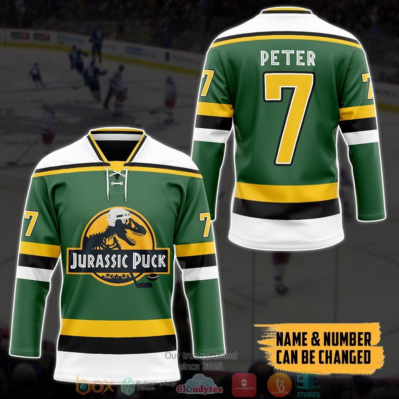 Personalized Jurassic Puck green Hockey Jersey Shirt 7 Personalized Jurassic Puck green Hockey Jersey Shirt