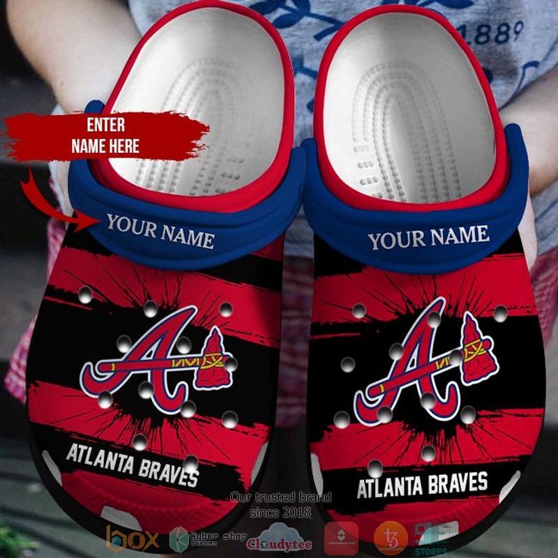 Personalized MLB Atlanta Braves Red Crocs Crocband Clog