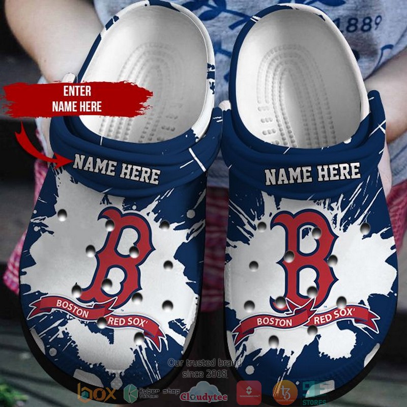 Personalized MLB Boston Red Sox Blue White Crocs Crocband Clog 1 Personalized MLB Boston Red Sox Blue White Crocs Crocband Clog