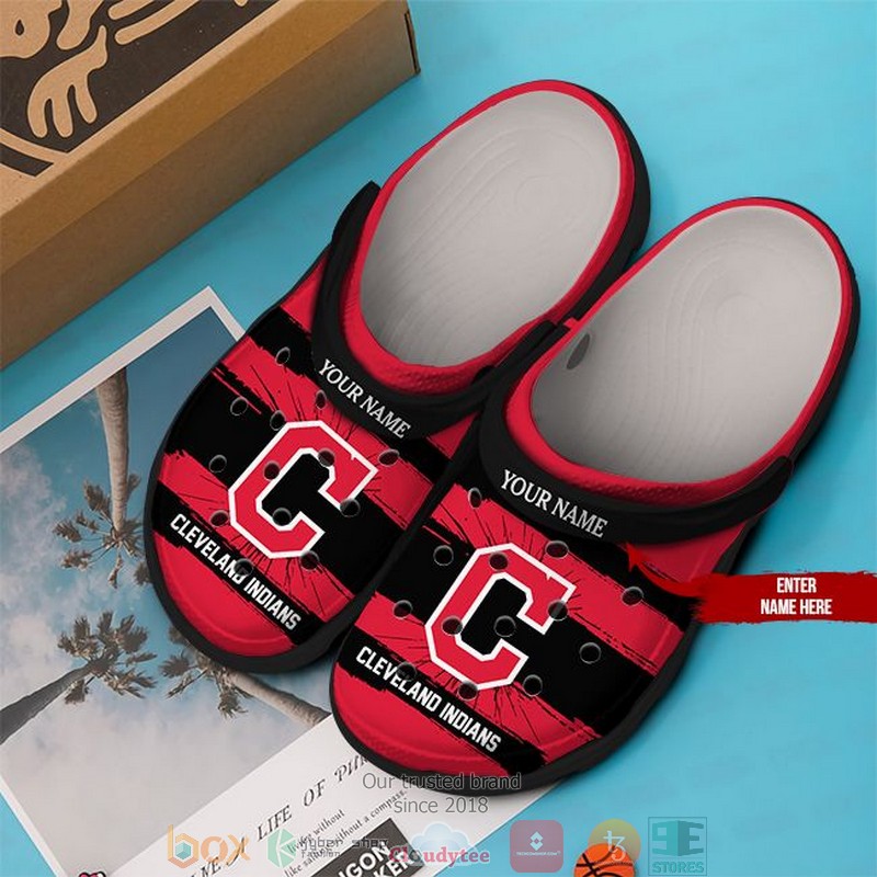 Personalized MLB Cleveland Indians Crocs Crocband Clog 2 Personalized MLB Cleveland Indians Crocs Crocband Clog 1