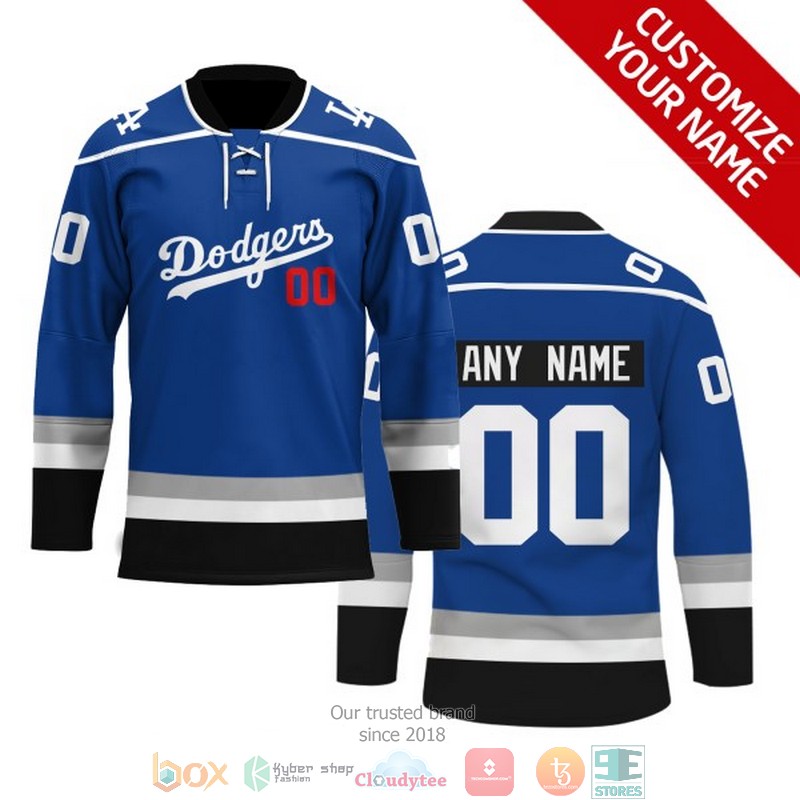 Personalized MLB Los Angeles Dodgers Navy Custom Hockey Jersey 1 Personalized MLB Los Angeles Dodgers Navy Custom Hockey Jersey
