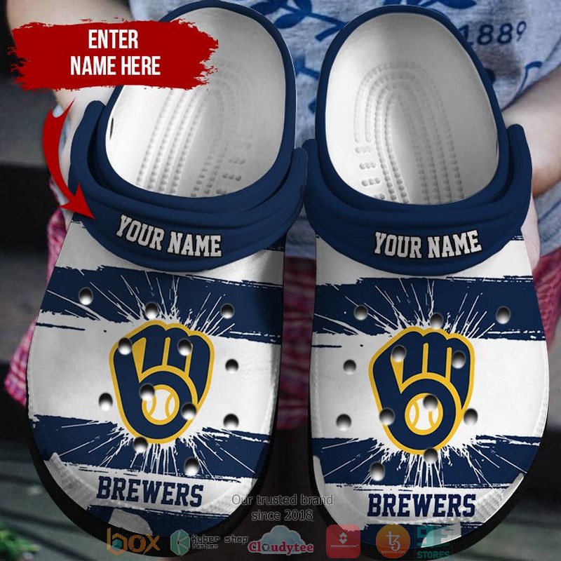 Personalized MLB Milwaukee Brewers Crocs Crocband Clog 3 Personalized MLB Milwaukee Brewers Crocs Crocband Clog 1 2