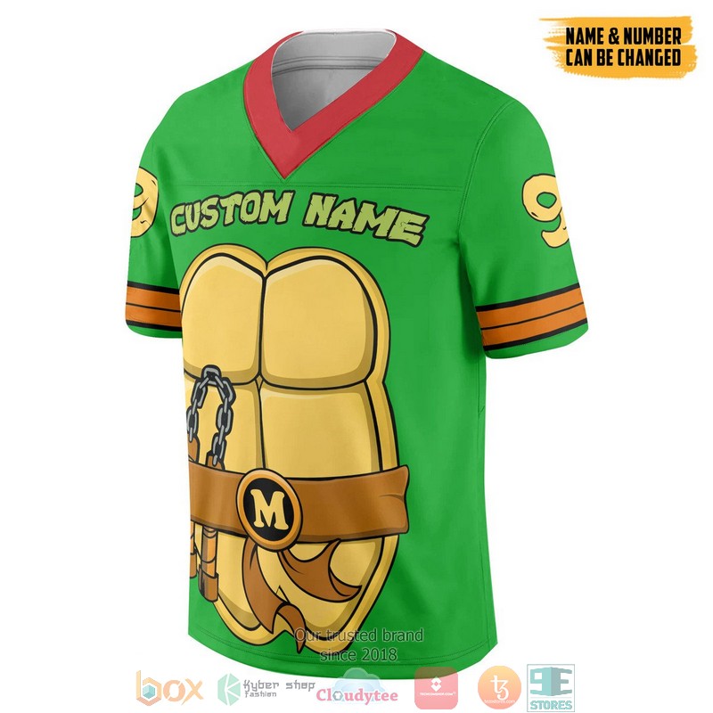 Personalized Michelangelo Teenage Mutant Ninja Turtles 1987 Mike Mikey Custom Football Jersey