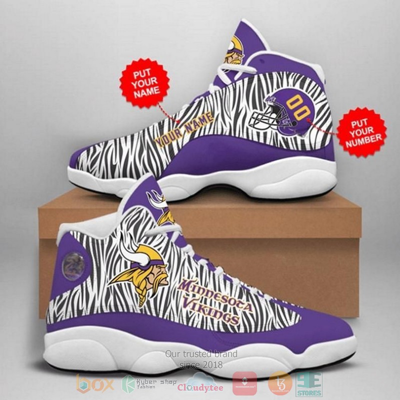 Personalized Minnesota Vikings NFL camo Football Team custom Air Jordan 13 shoes