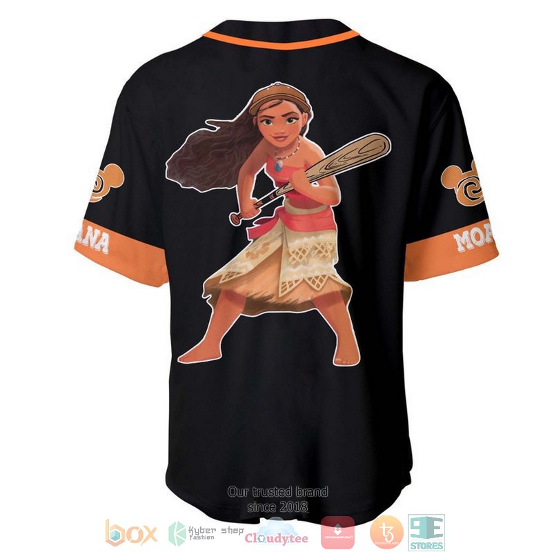 Personalized Moana Disney Playing Baseball Black Baseball Jersey 3 Personalized Moana Disney Playing Baseball Black Baseball Jersey 1 2