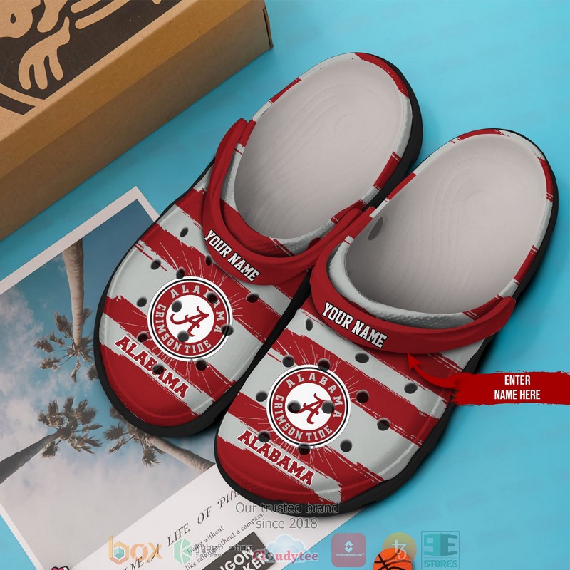 Personalized NCAA Alabama Crimson Tide Crocs Crocband Clog 2 Personalized NCAA Alabama Crimson Tide Crocs Crocband Clog 1