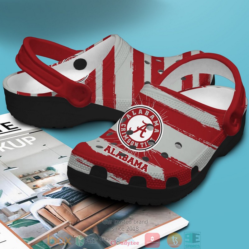 Personalized NCAA Alabama Crimson Tide Red Grey Crocs Crocband Clog 3 Personalized NCAA Alabama Crimson Tide Red Grey Crocs Crocband Clog 1 2