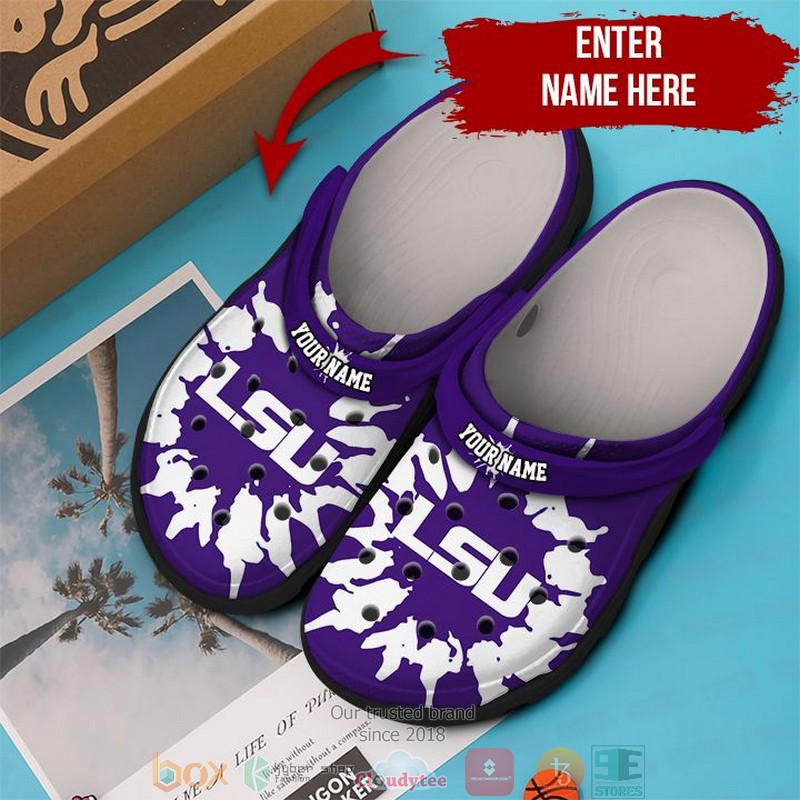 Personalized NCAA LSU Tigers football Crocs Crocband Clog