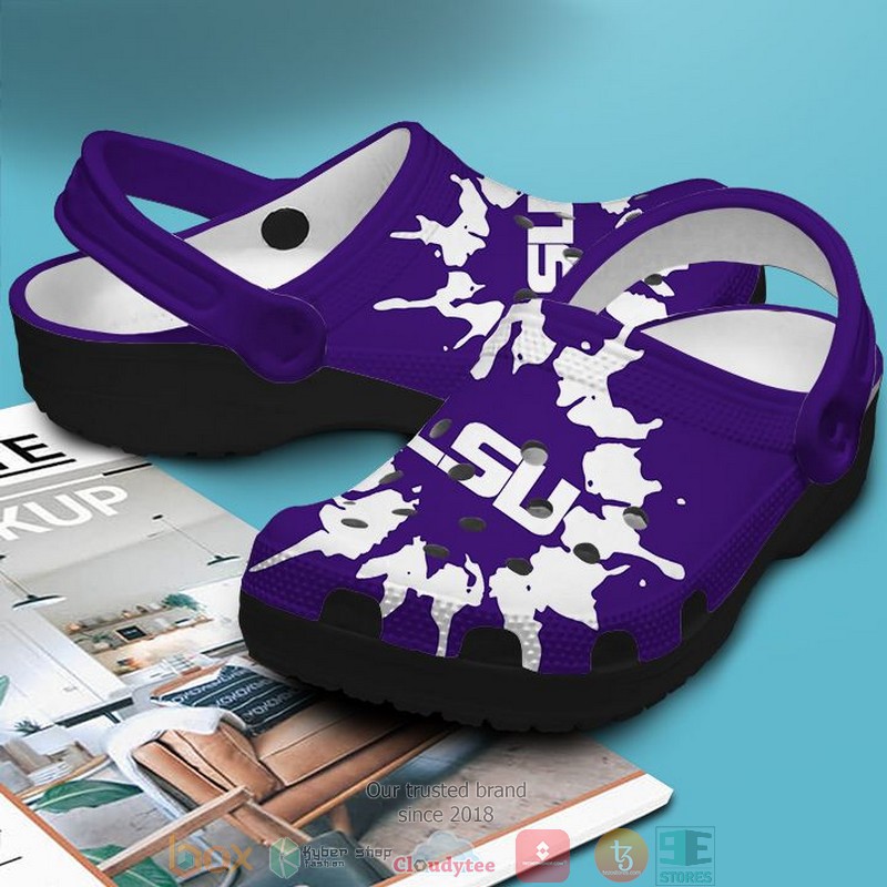 Personalized NCAA LSU Tigers football Crocs Crocband Clog 2 Personalized NCAA LSU Tigers football Crocs Crocband Clog 1