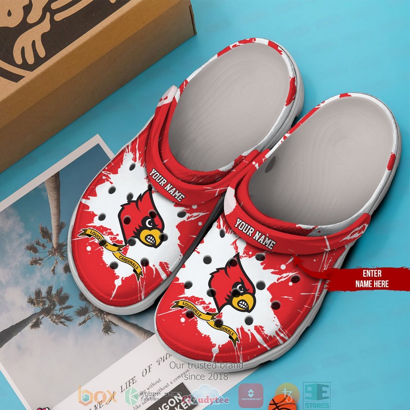 Personalized NCAA Louisville Cardinals Red Crocs Crocband Clog 2 Personalized NCAA Louisville Cardinals Red Crocs Crocband Clog 1