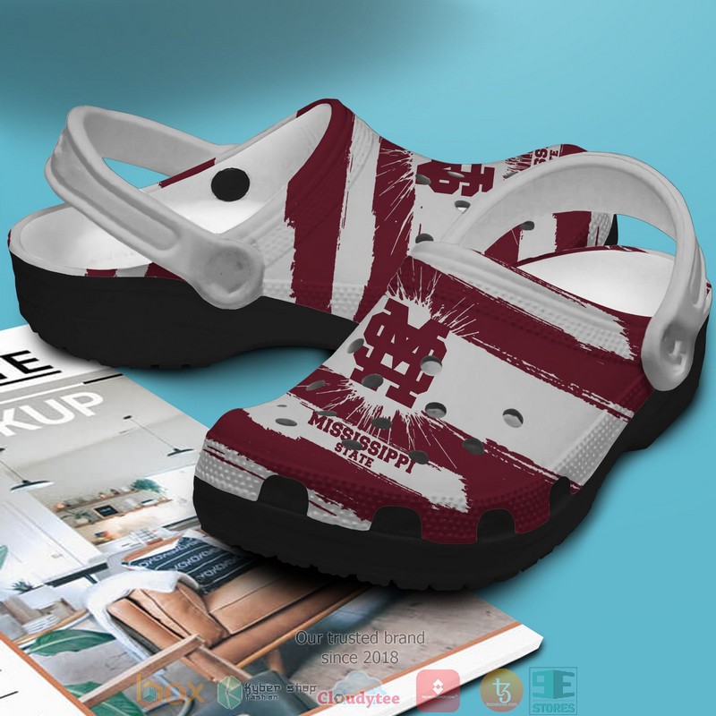 Personalized NCAA Mississippi State Red white Crocs Crocband Clog 3 Personalized NCAA Mississippi State Red white Crocs Crocband Clog 1 2