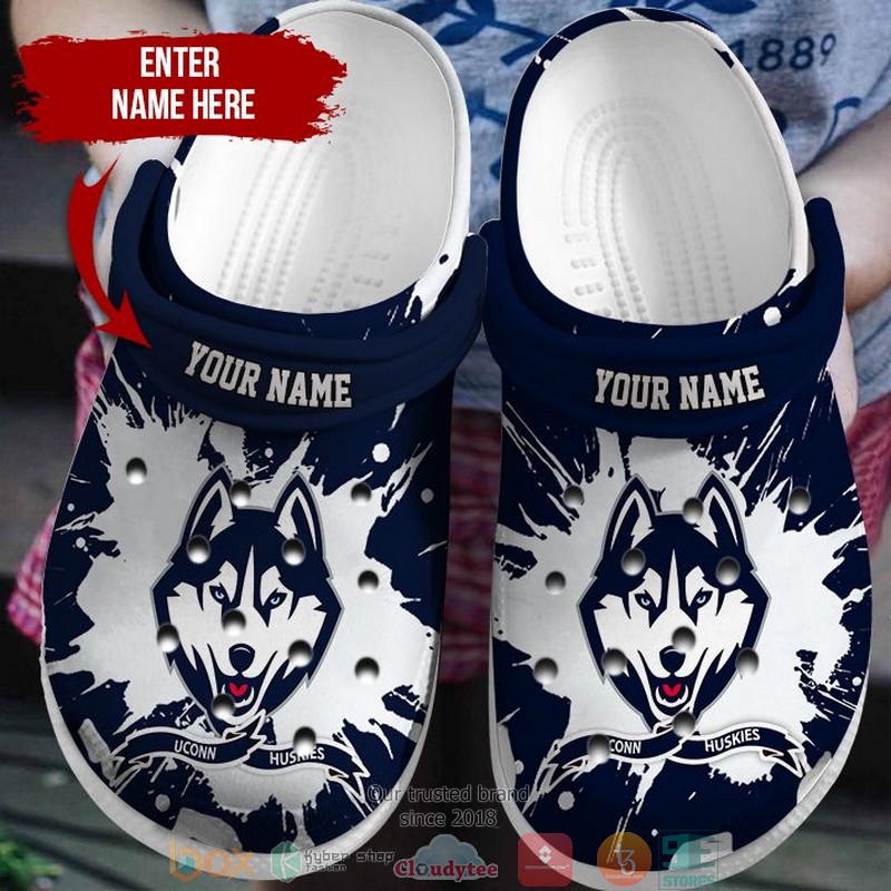 Personalized NCAA UConn Huskies Navy Crocs Crocband Clog 1 Personalized NCAA UConn Huskies Navy Crocs Crocband Clog