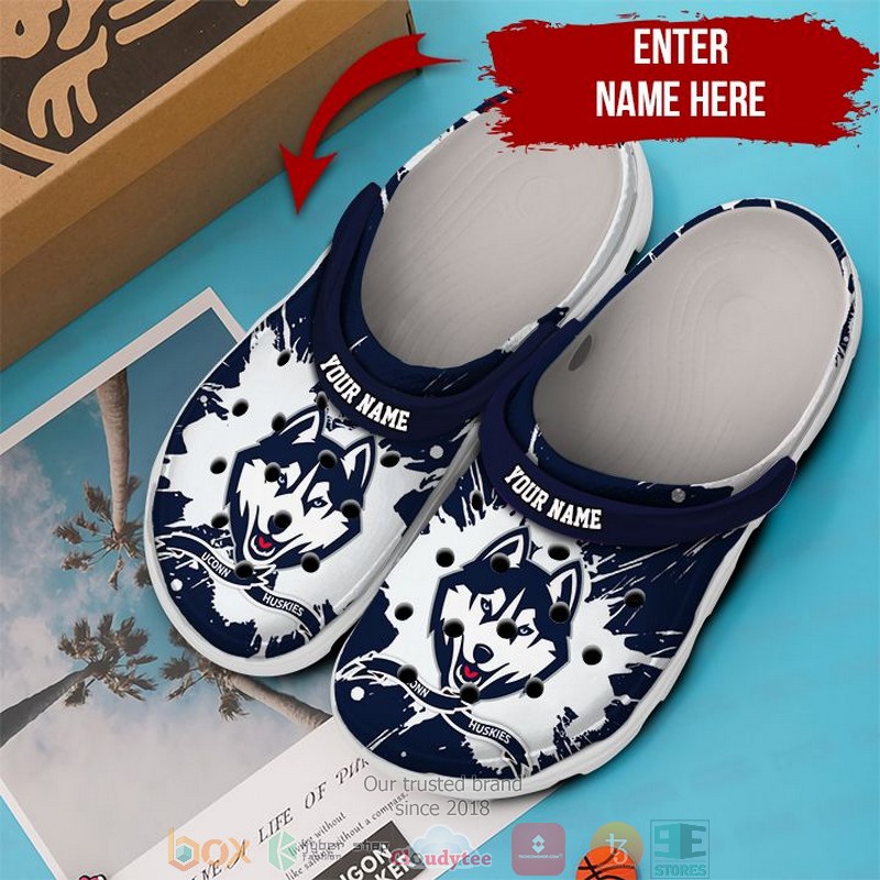 Personalized NCAA UConn Huskies Navy Crocs Crocband Clog 2 Personalized NCAA UConn Huskies Navy Crocs Crocband Clog 1