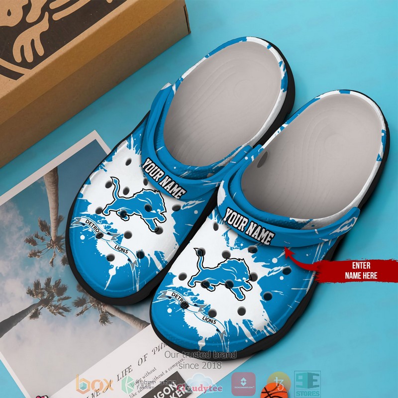 Personalized NFL Detroit Lions Crocs Crocband Clog 2 Personalized NFL Detroit Lions Crocs Crocband Clog 1