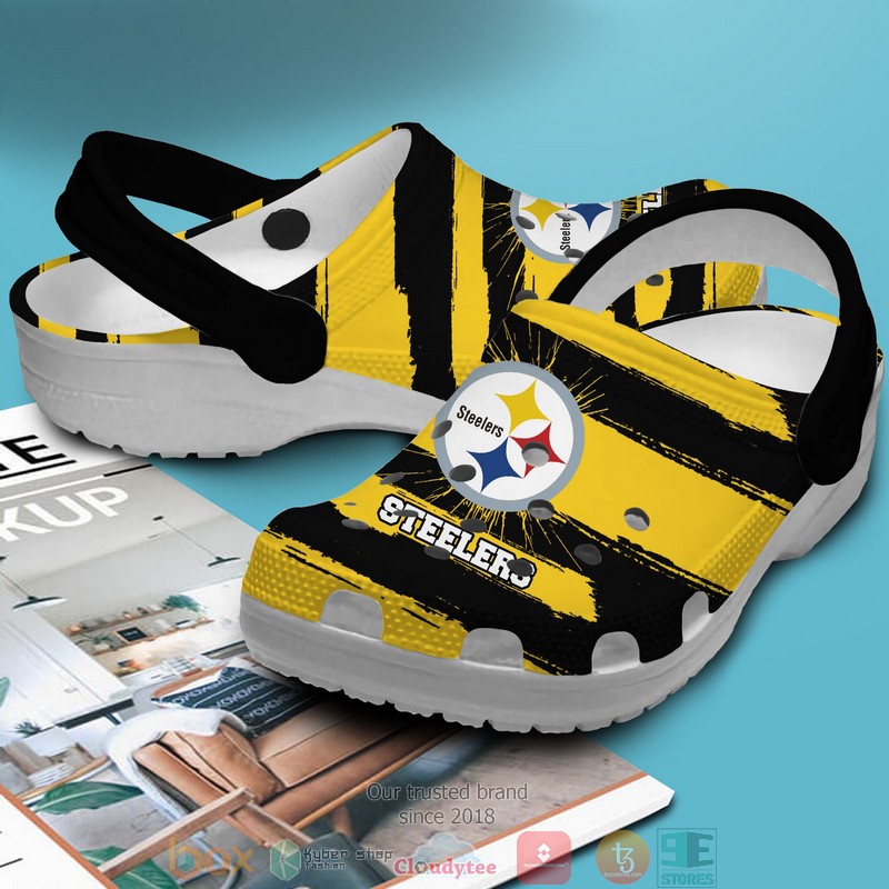 Personalized NFL Pittsburgh Steelers Black Yellow Stripe Crocs Crocband Clog 3 Personalized NFL Pittsburgh Steelers Black Yellow Stripe Crocs Crocband Clog 1 2