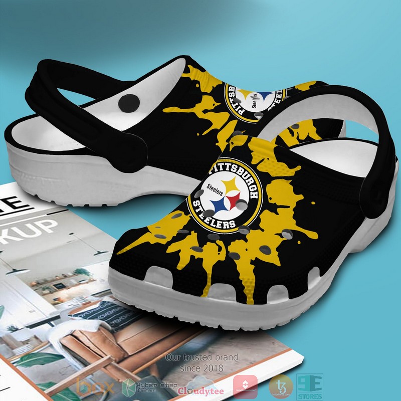 Personalized NFL Pittsburgh Steelers Yellow Black Crocs Crocband Clog 3 Personalized NFL Pittsburgh Steelers Yellow Black Crocs Crocband Clog 1 2