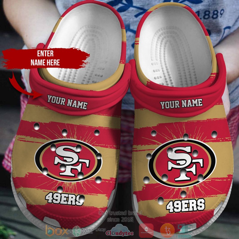 Personalized NFL San Francisco 49ers Red brown Crocs Crocband Clog