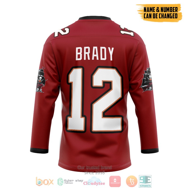 NEW Personalized NFL Tampa Bay Buccaneers Red Custom Hockey jersey shirt 2 Personalized NFL Tampa Bay Buccaneers Red Custom Hockey Jersey 1
