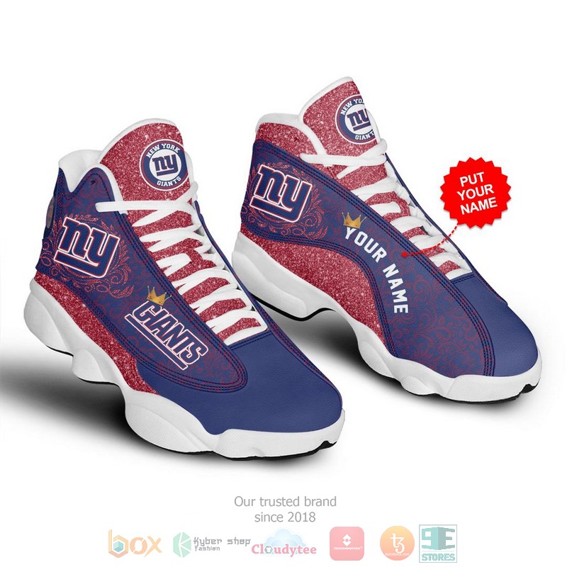 Personalized New York Giants Nfl Football Custom Air Jordan 13 Shoes