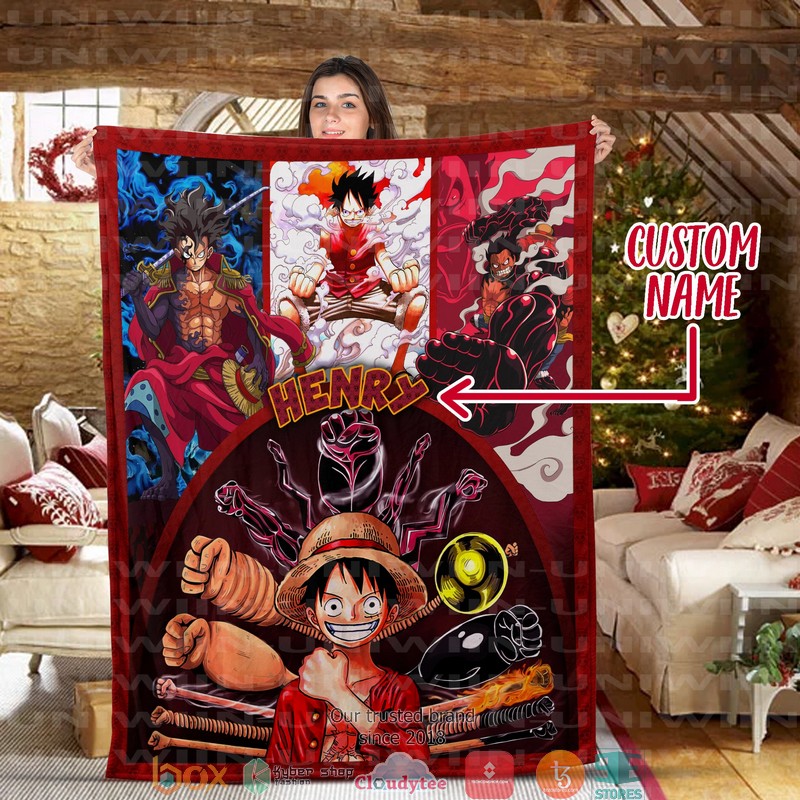 Personalized One Piece D Luffy Monkey Blanket