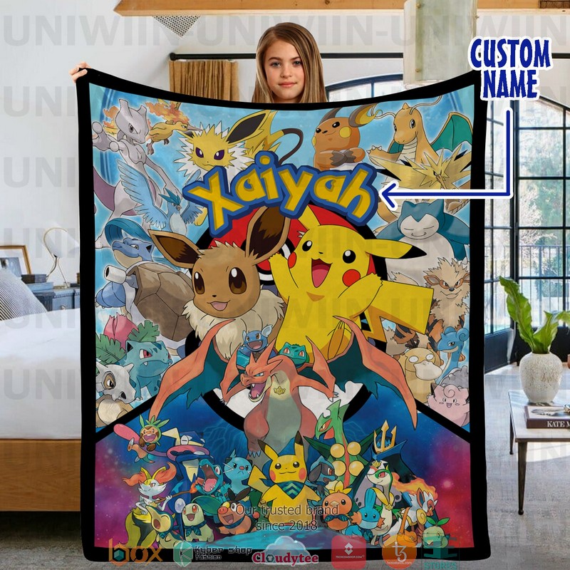 Personalized Pokemon Anime Movie Blanket 1 Personalized Pokemon Anime Movie Blanket