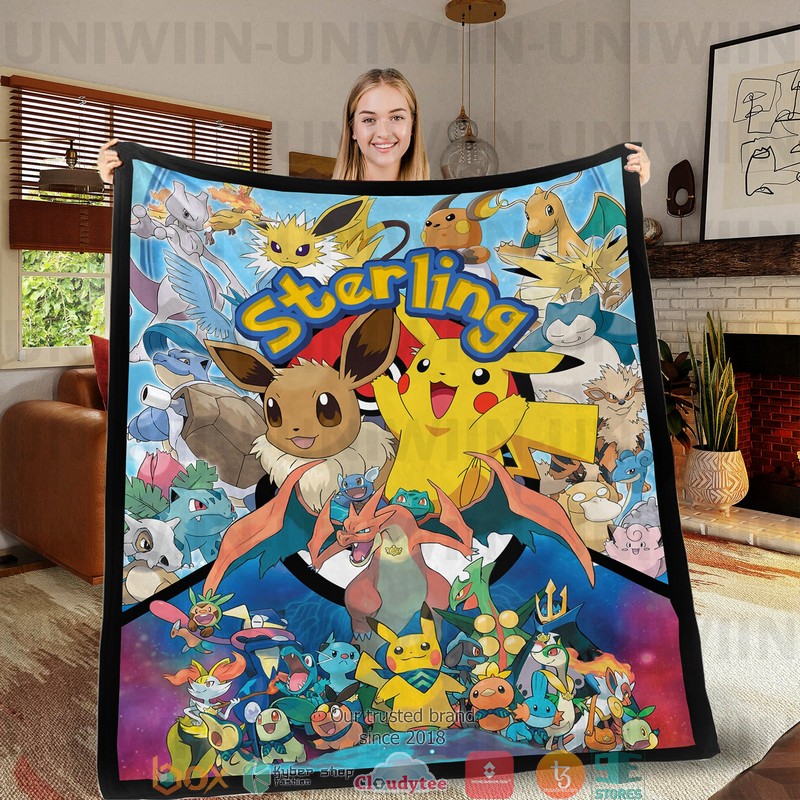 Personalized Pokemon Anime Movie Blanket 2 Personalized Pokemon Anime Movie Blanket 1