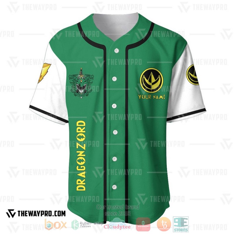 HOT Personalized Power Rangers Mighty Morphin Dragonzord Custom Baseball Shirt 2 Personalized Power Rangers Mighty Morphin Dragonzord Custom Baseball Jersey 1