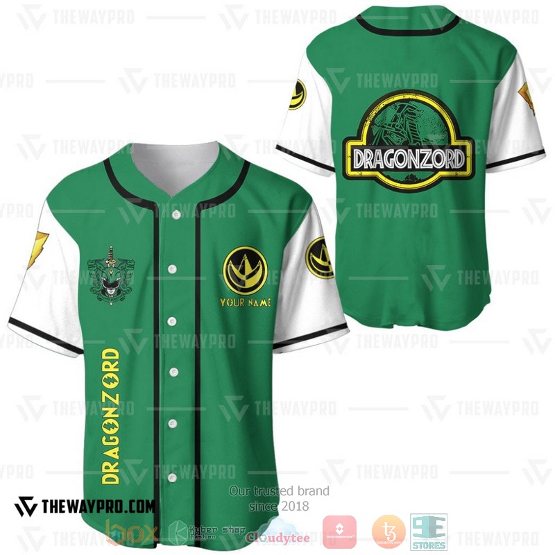 HOT Personalized Power Rangers Mighty Morphin Dragonzord Custom Baseball Shirt 4 Personalized Power Rangers Mighty Morphin Dragonzord Custom Baseball Jersey 1 2 3