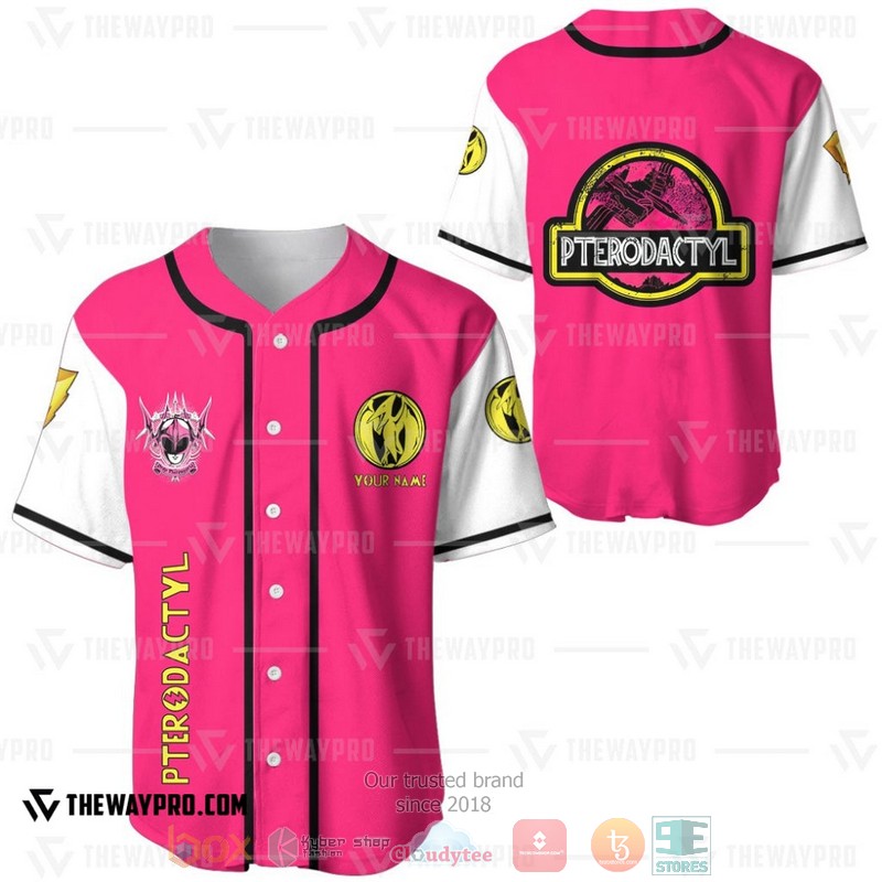 Personalized Power Rangers Mighty Morphin Pterodactyl Custom Baseball Jersey 1 2 3