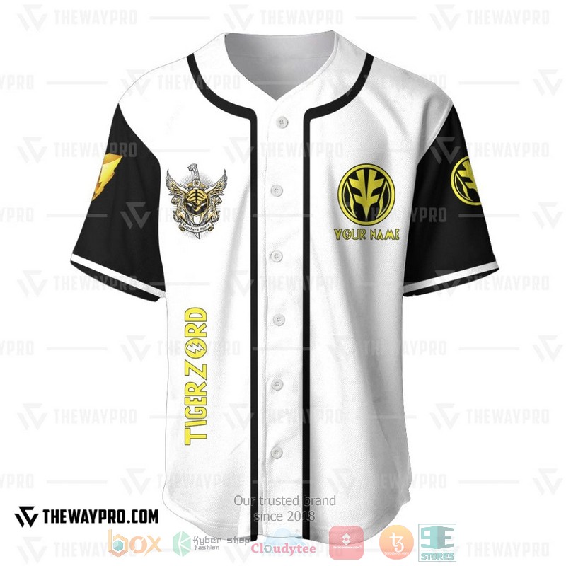 HOT Personalized Power Rangers Mighty Morphin Tigerzord Custom Baseball Shirt 2 Personalized Power Rangers Mighty Morphin Tigerzord Custom Baseball Jersey 1