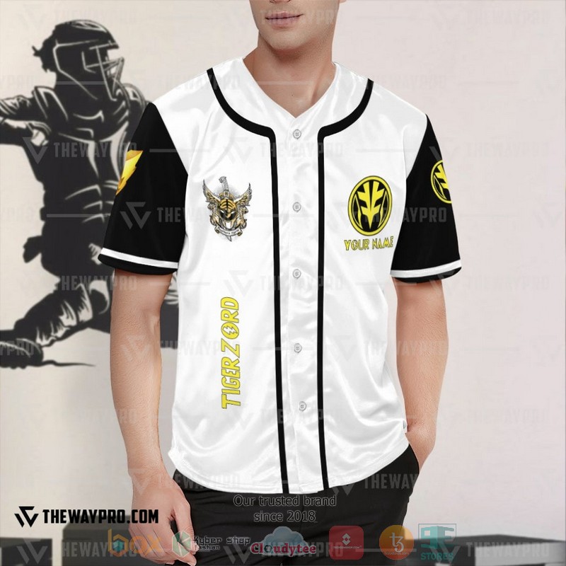 HOT Personalized Power Rangers Mighty Morphin Tigerzord Custom Baseball Shirt 5 Personalized Power Rangers Mighty Morphin Tigerzord Custom Baseball Jersey 1 2 3 4