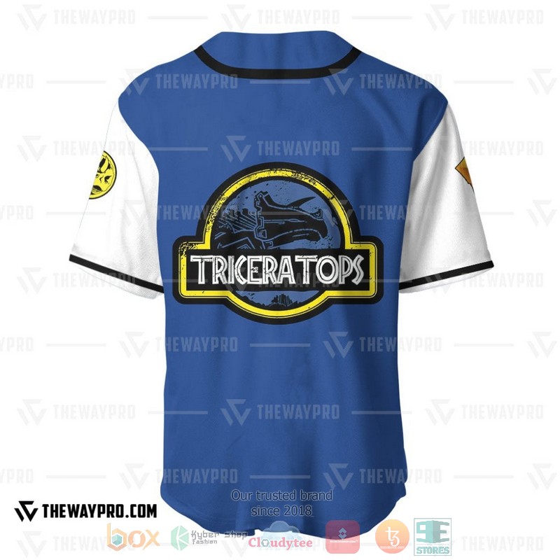 HOT Personalized Power Rangers Mighty Morphin Triceratops Custom Baseball Shirt 3 Personalized Power Rangers Mighty Morphin Triceratops Custom Baseball Jersey 1 2
