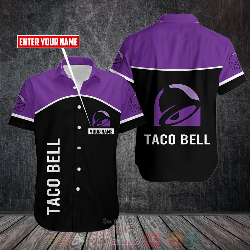 Personalized Taco Bell black purple custom Hawaiian shirt