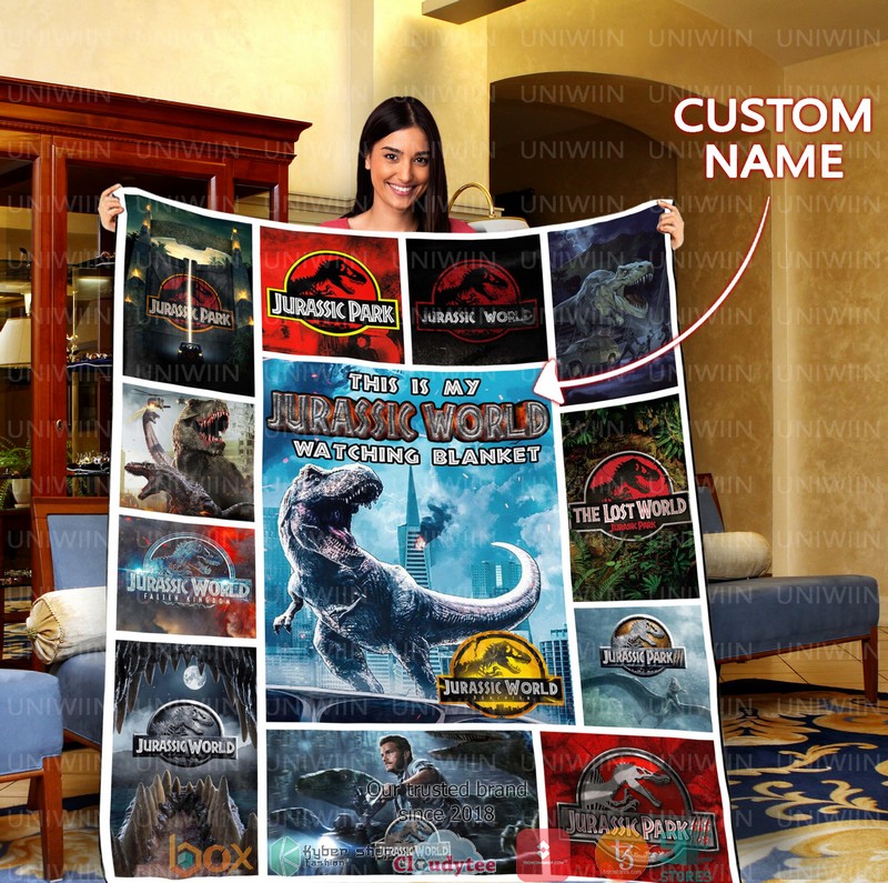 Personalized This Is My Jurassic World Watching Blanket 2 Personalized This Is My Jurassic World Watching Blanket 1