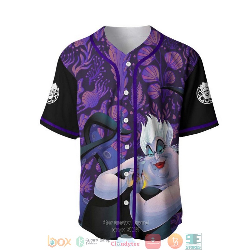 Personalized Ursula Pattern The Little Mermaid Dark Purple Baseball Jersey 2 Personalized Ursula Pattern The Little Mermaid Dark Purple Baseball Jersey 1