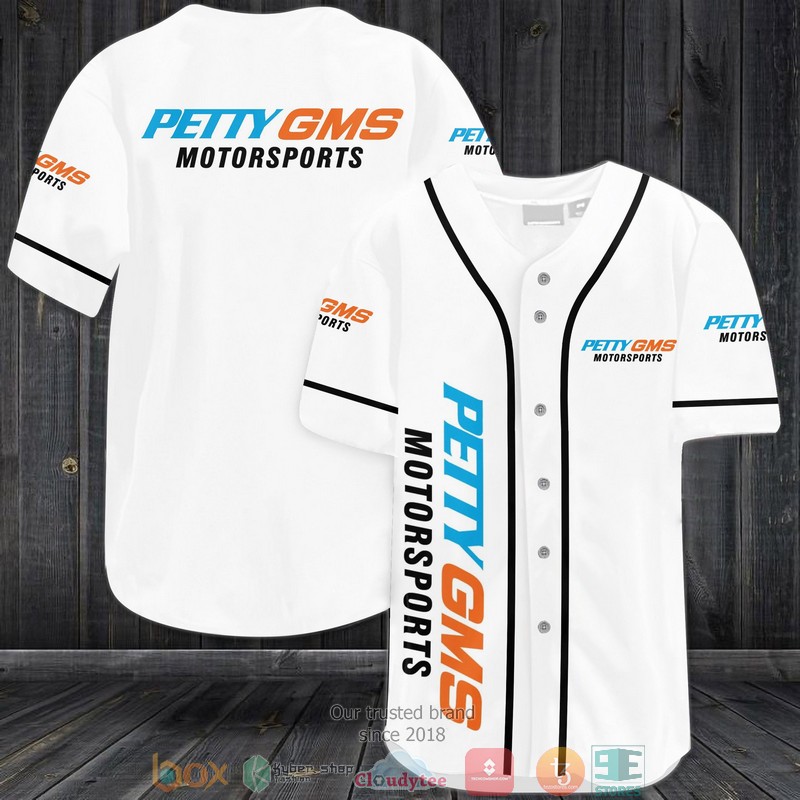 Petty GMS Motorsports White Baseball Jersey