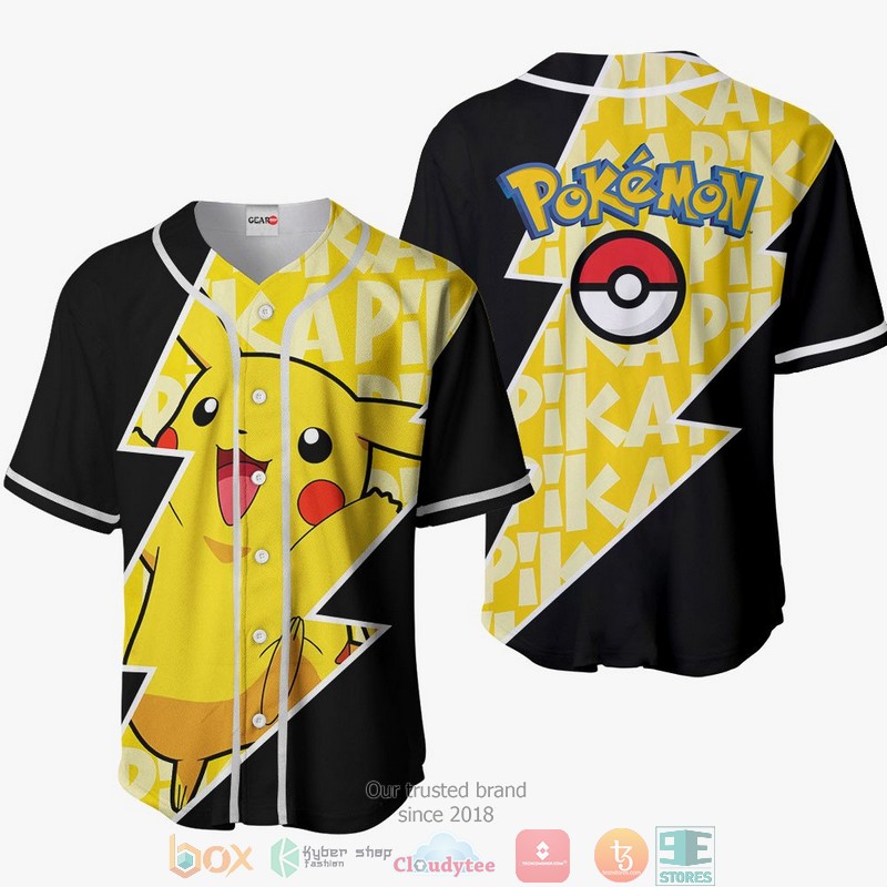 Pikachu Pokemon Baseball Jersey Shirt
