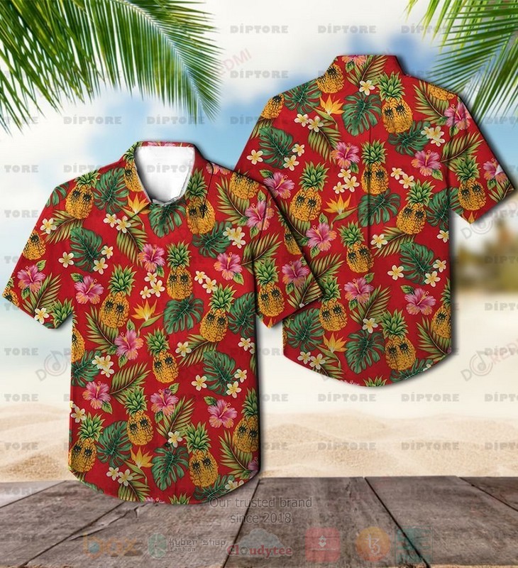 Pineapple With Flowers Hawaiian Shirt