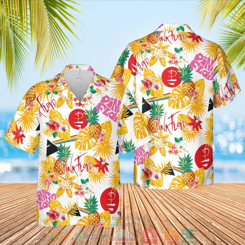 Pink Floyd band pineapple white yellow Hawaiian Shirt Shorts