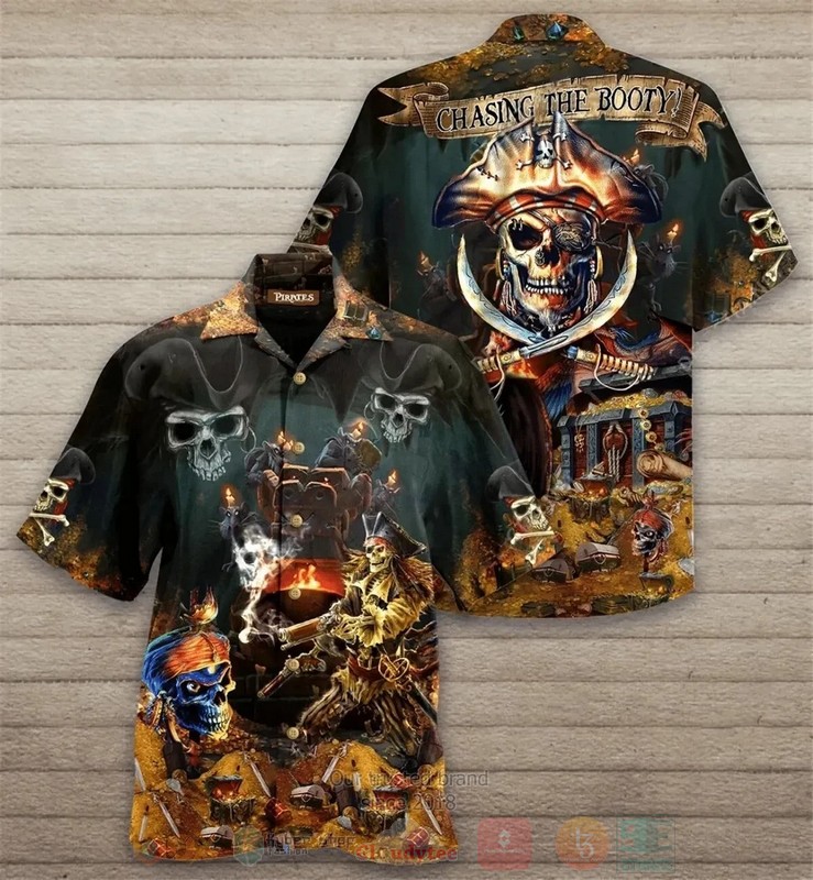 BEST Pirates Chasing The Booty All Over Print Aloha Shirt 2 Pirates Chasing The Booty Short Sleeve Hawaiian Shirt