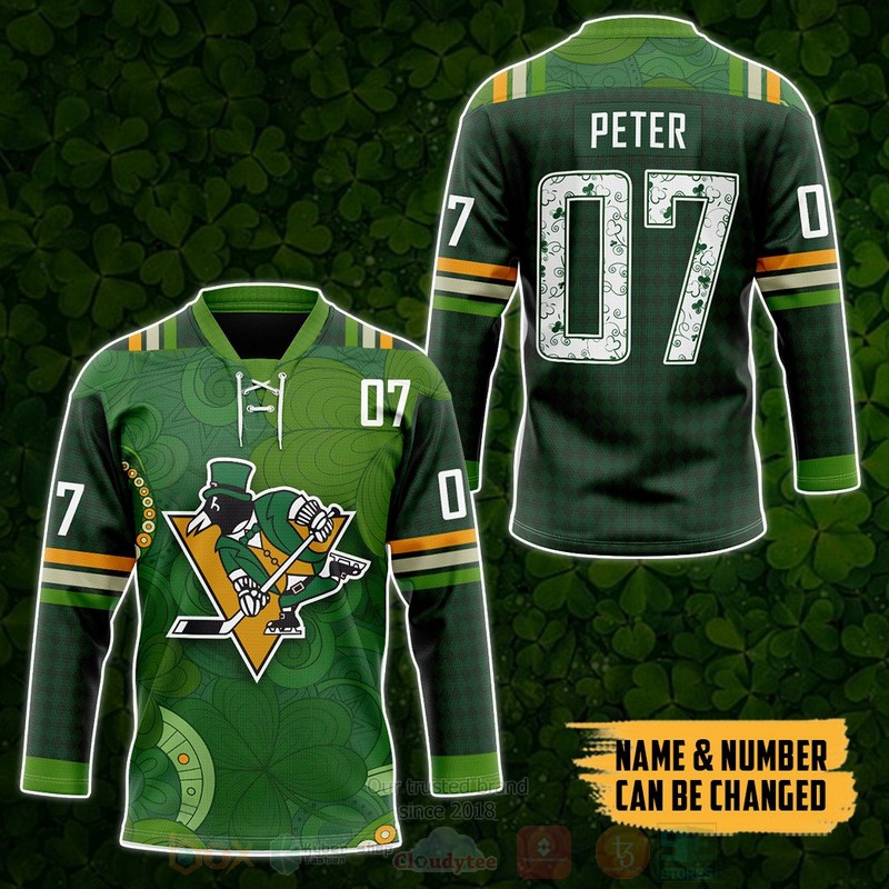 Pittsburgh Penguins NHL 2022 St Patrick Day Personalized Hockey Jersey 1 2 3