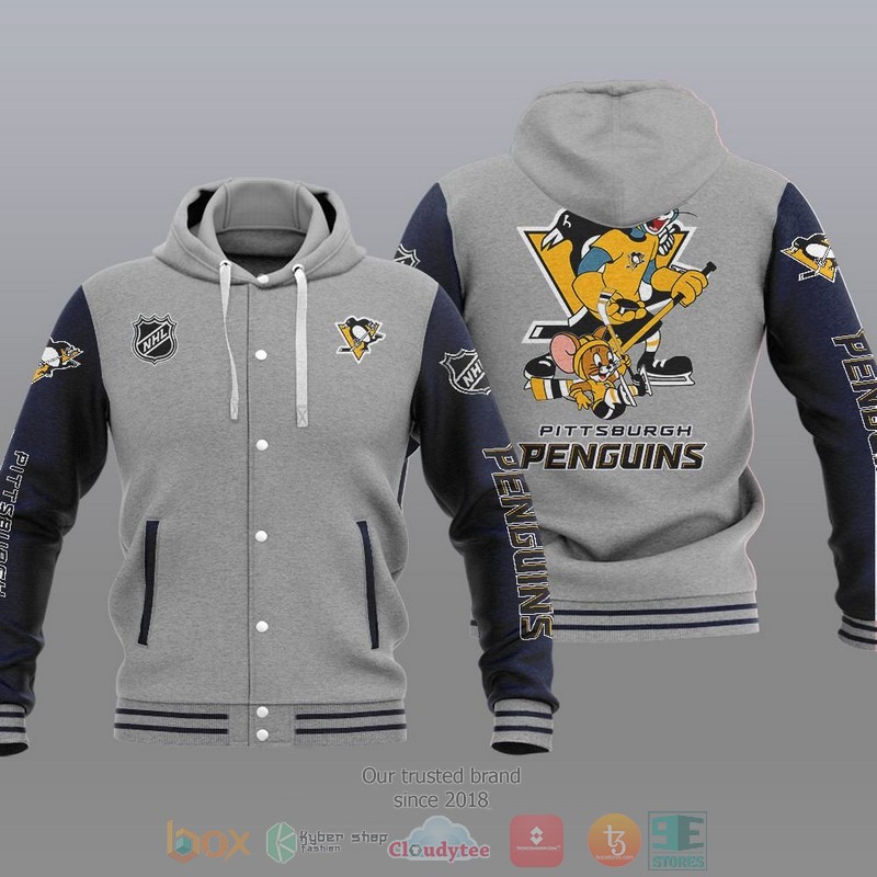 Pittsburgh Penguins NHL Tom And Jerry Baseball Hoodie Jacket 1