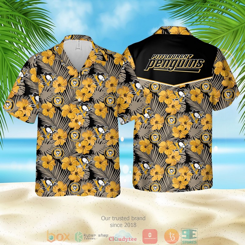 NEW Pittsburgh Penguins NHL hibiscus Summer Hawaii Shirt, Shorts 2 Pittsburgh Penguins NHL hibiscus Hawaiian Shirt Shorts 1