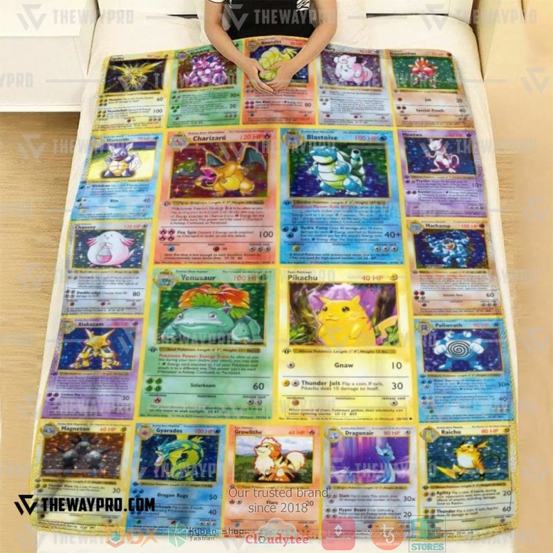 Pokemon 1st Edition Cards Soft Blanket 2 Pokemon 1st Edition Cards Soft Blanket 1