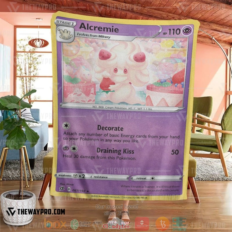 Pokemon Alcremie Rebel Clash Soft Blanket 4 Pokemon Alcremie Rebel Clash Soft Blanket 1 2 3