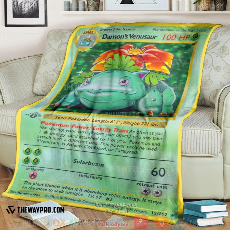 Pokemon Damons Venusaur First Edition Soft Blanket