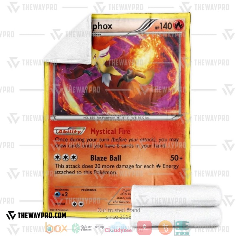 Pokemon Delphox XY Soft Blanket 3 Pokemon Delphox XY Soft Blanket 1 2