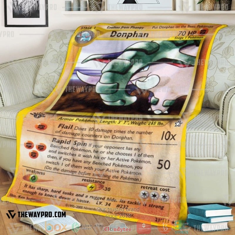 Pokemon Donphan Neo Genesis Soft Blanket