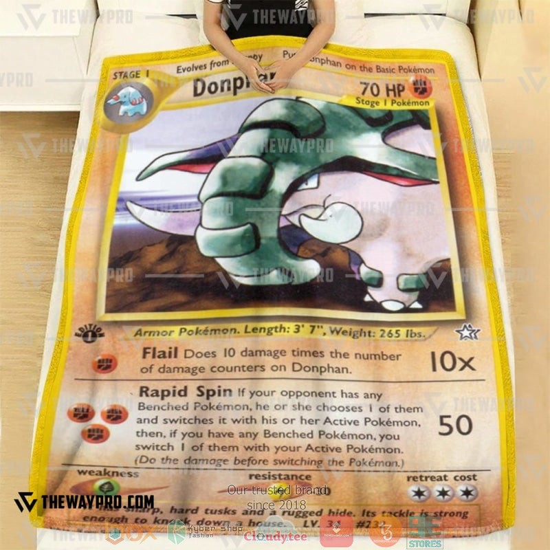 Pokemon Donphan Neo Genesis Soft Blanket 2 Pokemon Donphan Neo Genesis Soft Blanket 1